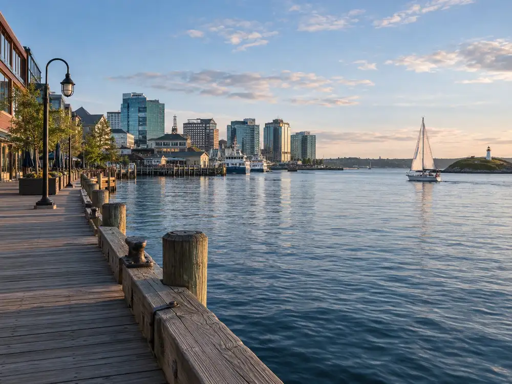 Halifax waterfront boardwalk and harbour