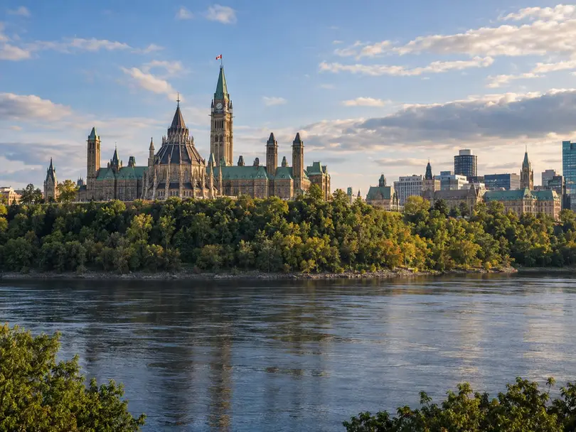 Parliament Hill and the Peace Tower in Ottawa