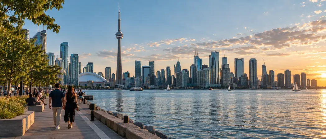 Toronto skyline and waterfront in the afternoon